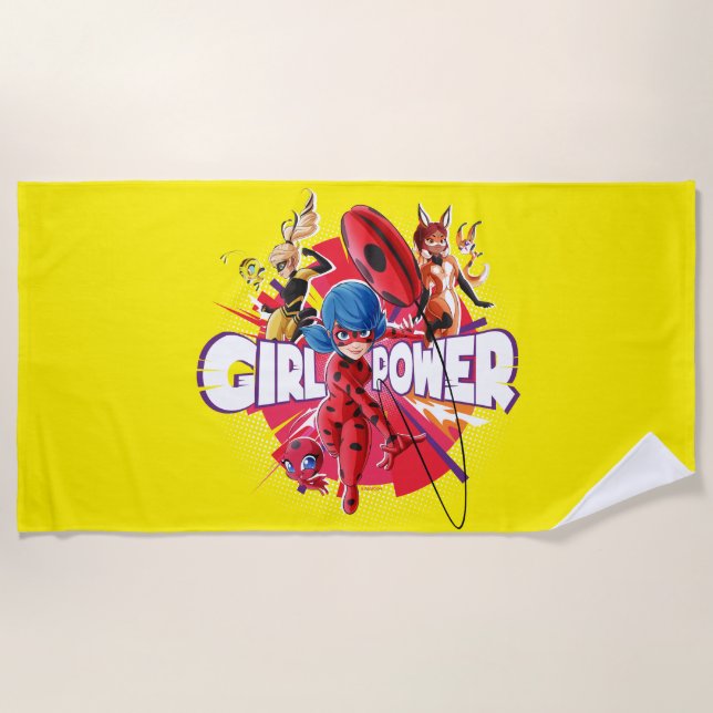 Miraculous Girl Power Beach Towel (Front)