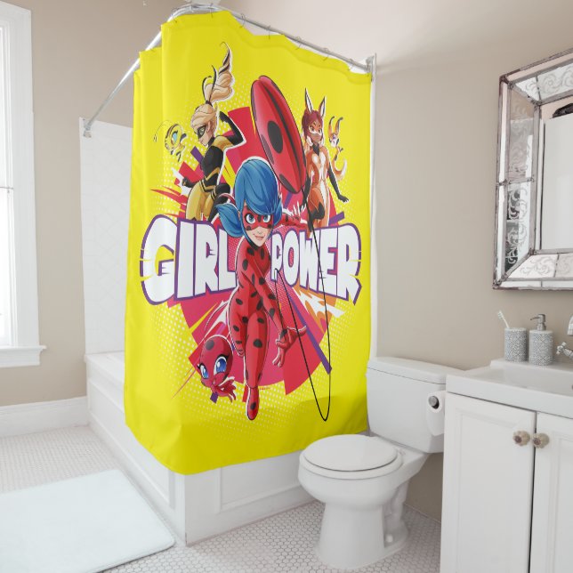 Miraculous Girl Power Shower Curtain (In Situ)