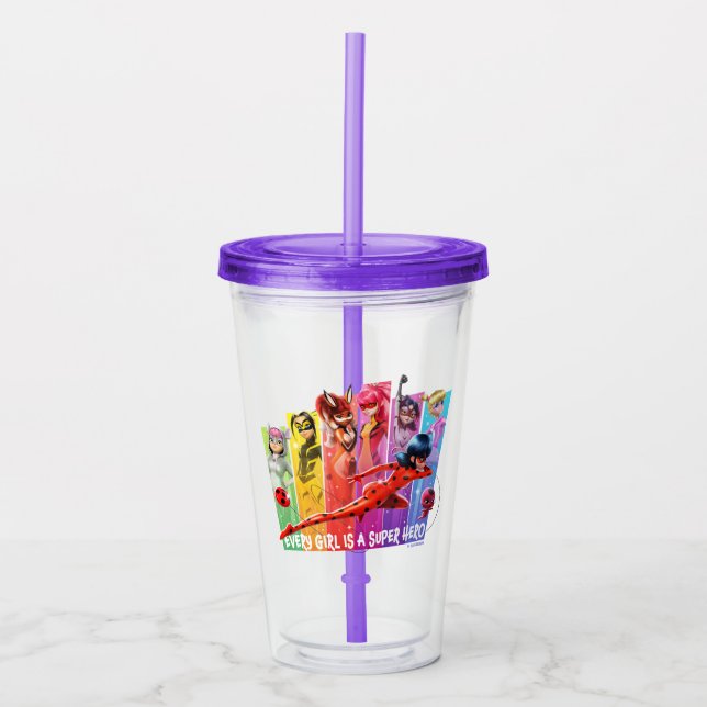 Miraculous Girls | Every Girl is a Super Hero Acrylic Tumbler (Front)