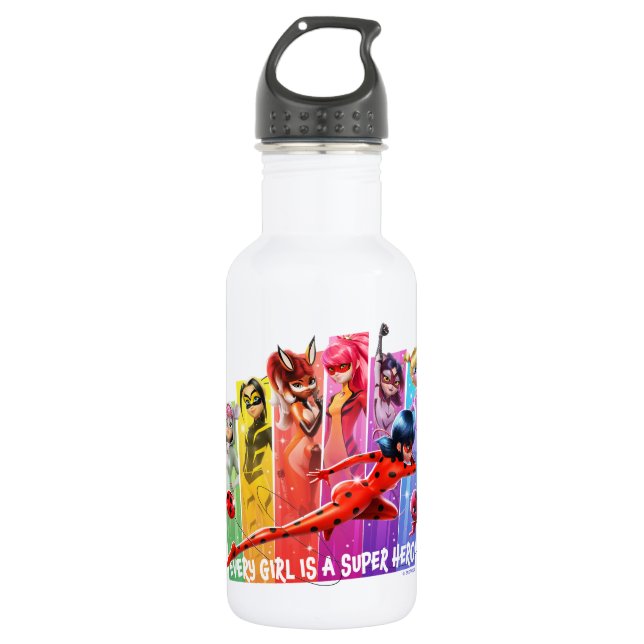 Miraculous Girls | Every Girl is a Super Hero Stainless Steel Water Bottle (Front)
