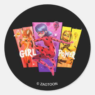 Miraculous Girls Girl Power Classic Round Sticker