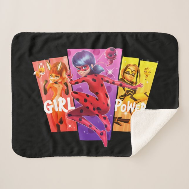 Miraculous Girls | Girl Power Sherpa Blanket (Front (Horizontal))