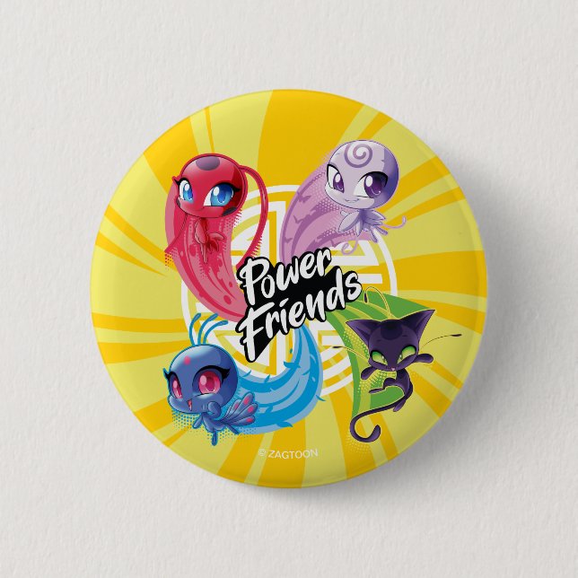 Miraculous Kwamis Power Friends Button (Front)