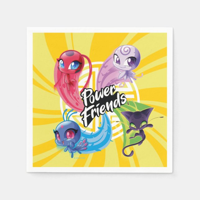 Miraculous Kwamis Power Friends Napkins (Front)