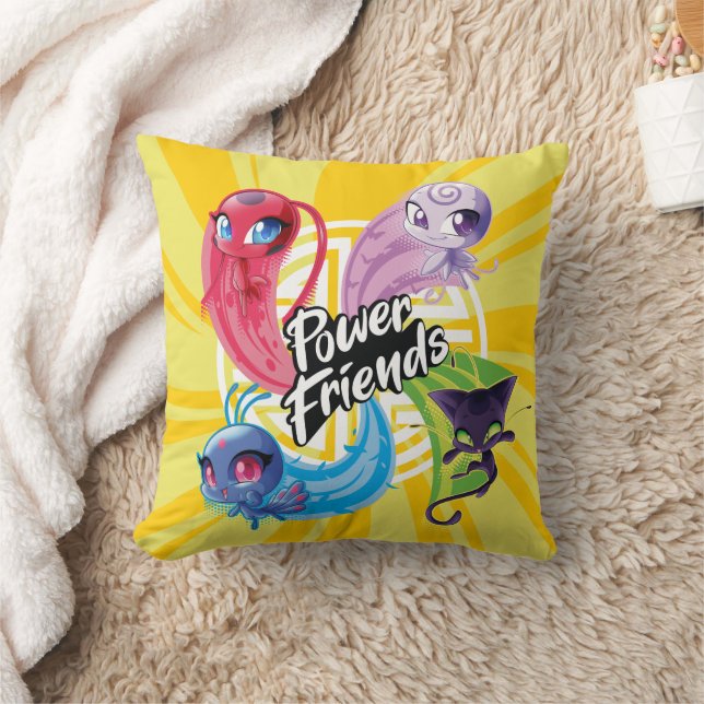 Miraculous Kwamis Power Friends Throw Pillow (Blanket)