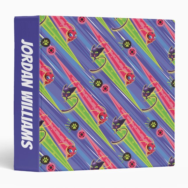 Miraculous Kwamis Tikki & Plagg Pattern 3 Ring Binder (Front/Spine)