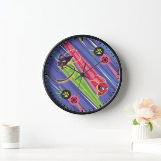 Miraculous Kwamis Tikki & Plagg Pattern Clock