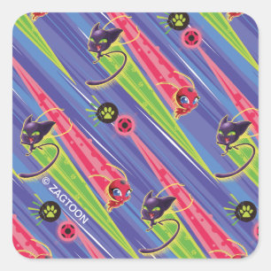 Miraculous Kwamis Tikki & Plagg Pattern Square Sticker