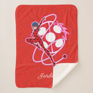 Miraculous Ladybug Badge Sherpa Blanket