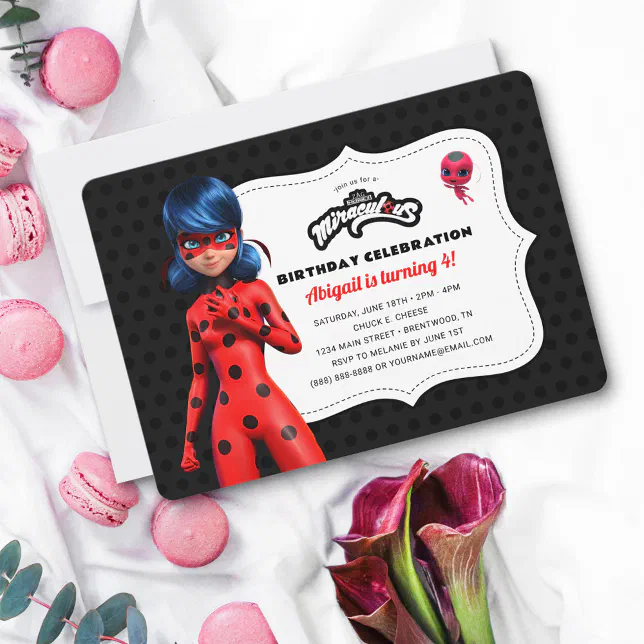 Miraculous Ladybug Birthday Invitation | Zazzle for Free Printable Miraculous Ladybug Invitation Template