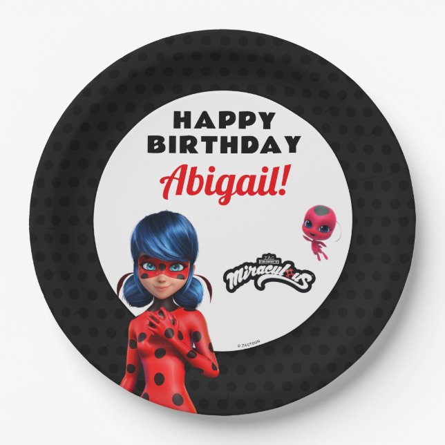 Miraculous Ladybug Birthday Paper Plates (Front)