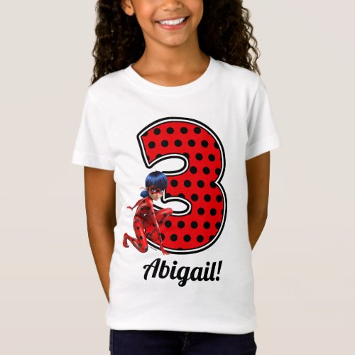 Miraculous Ladybug  Cat Noir 3rd Birthday T_Shirt