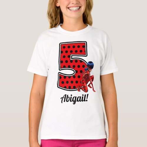 Miraculous Ladybug  Cat Noir 5th Birthday T_Shirt
