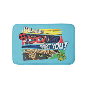 Miraculous Ladybug & Cat Noir Always Protect You Bath Mat
