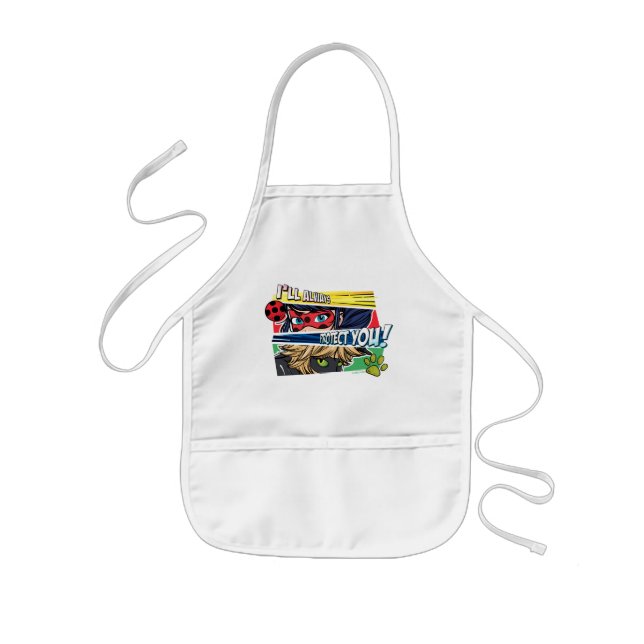 Miraculous Ladybug & Cat Noir Always Protect You Kids' Apron (Front)