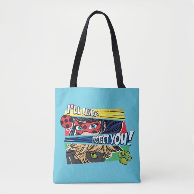 Miraculous Ladybug & Cat Noir Always Protect You Tote Bag (Front)