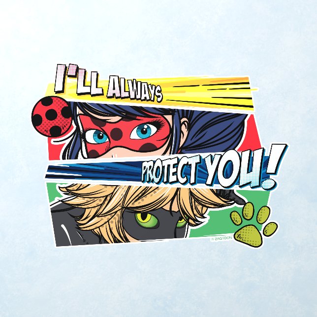 Miraculous Ladybug & Cat Noir Always Protect You Wall Decal (Insitu 1)