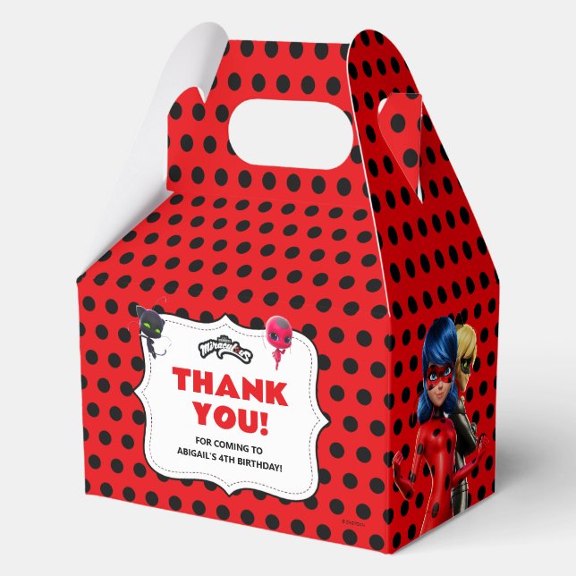 Miraculous Ladybug & Cat Noir Birthday Favor Boxes (Front)