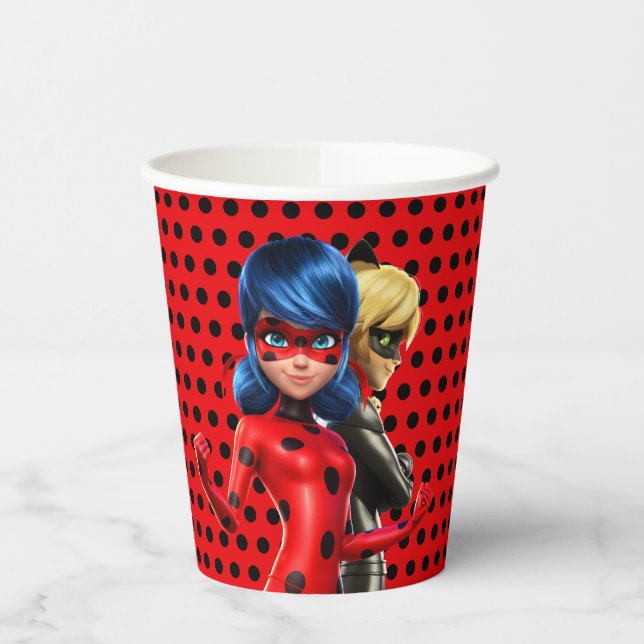 Miraculous Ladybug & Cat Noir Birthday Paper Cups (Left)