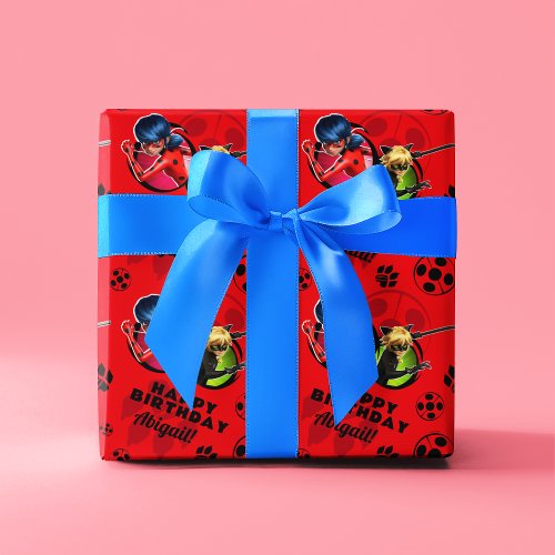 Miraculous Ladybug  Cat Noir Birthday Wrapping Paper