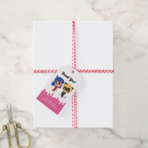 Miraculous Ladybug & Cat Noir Chibi Birthday Gift Tags