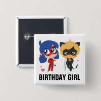 Miraculous  Ladybug & Cat Noir Chibi Birthday Girl