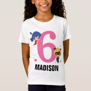 Miraculous Ladybug & Cat Noir Chibi Birthday T-Shirt