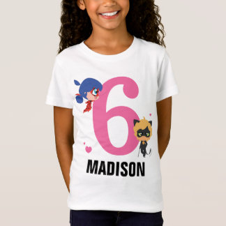 Miraculous Ladybug & Cat Noir Chibi Birthday T-Shirt