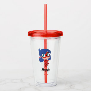 Miraculous Ladybug Chibi Birthday Party Favor Acrylic Tumbler