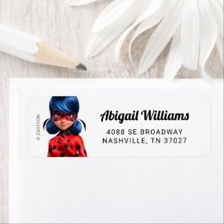 Miraculous Ladybug Girl's Birthday Label