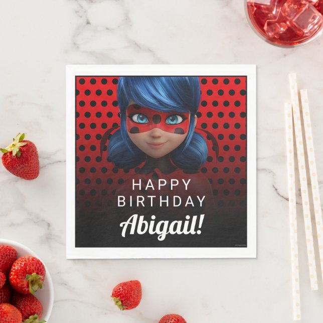 Miraculous Ladybug Girl's Birthday Napkins (Insitu)
