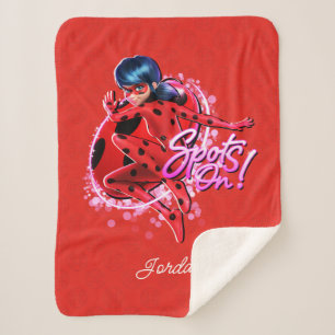 Miraculous Ladybug   Spots On Graphic Sherpa Blanket