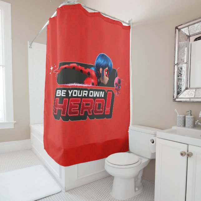 Miraculous Ladybug & Tikki | Be Your Own Hero! Shower Curtain (In Situ)