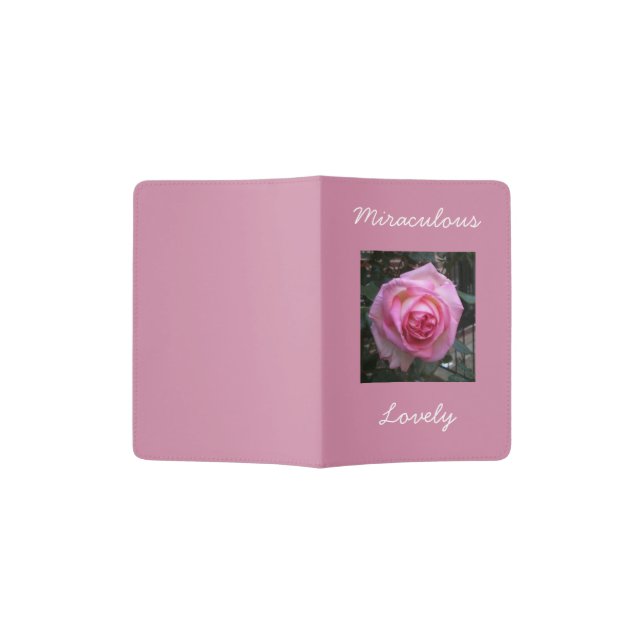 Miraculous Lovely Pink Rose Passport Holder (Opened)