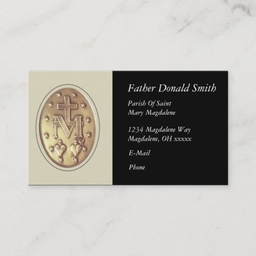 miraculous medal business card