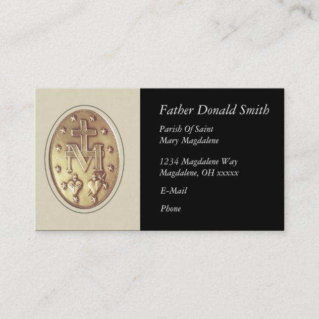 miraculous medal business card (Front)