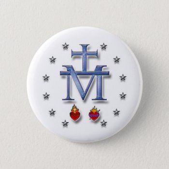Miraculous Medal Button by SteelCrossGraphics at Zazzle