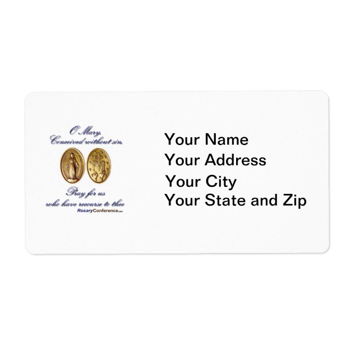 Miraculous Medal Labels