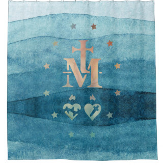 Miraculous Medal Our Lady of Grace Shower Curtain