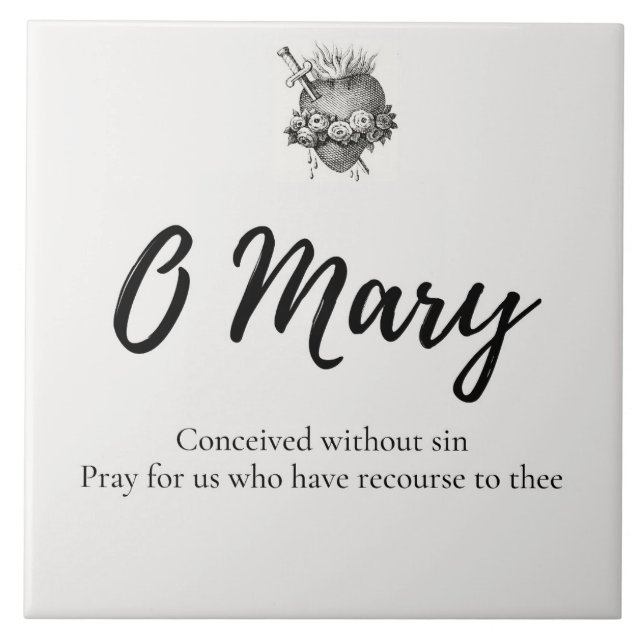 Miraculous Medal Prayer Ceramic Tile (Front)