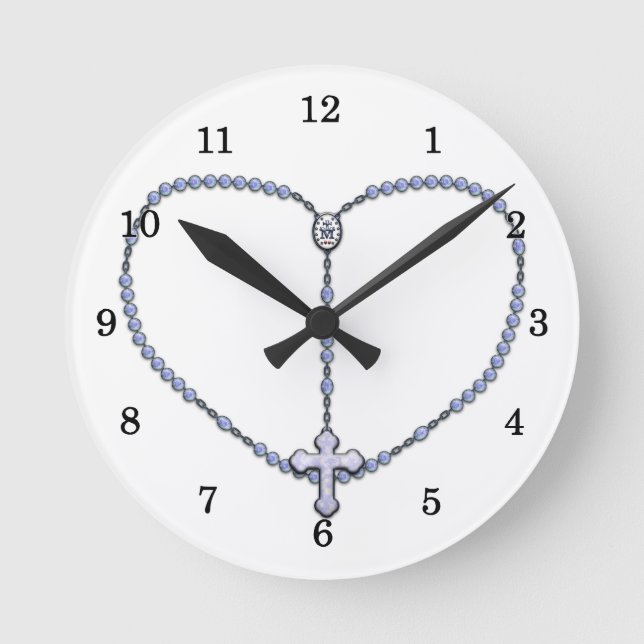 Miraculous Medal Rosary Round Clock (Front)