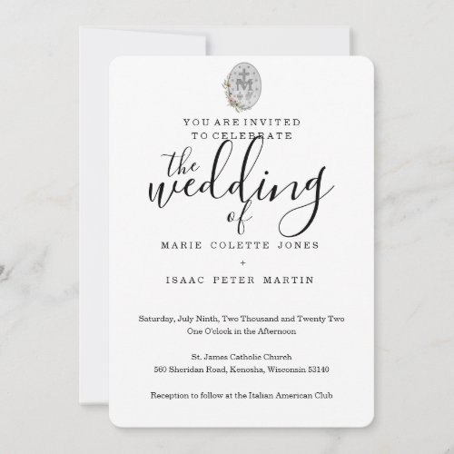 Miraculous Medal Wedding Invitation