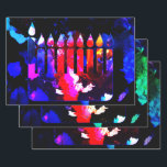 Miraculous Menorah Wrapping Paper Sheets<br><div class="desc">Mysterious lights and miraculous color in the deepest shades of nightfall—this is the moment of Hanukkah! Your gifts will light up some big smiles with this gorgeous wrapping paper!</div>