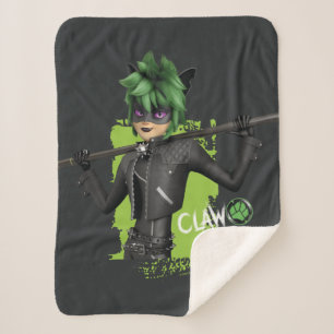 Miraculous Re-verse Claw Noir Character Graphic Sherpa Blanket