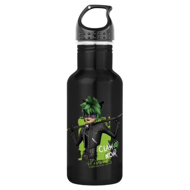 Miraculous Re-verse Claw Noir Character Graphic Stainless Steel Water Bottle (Front)