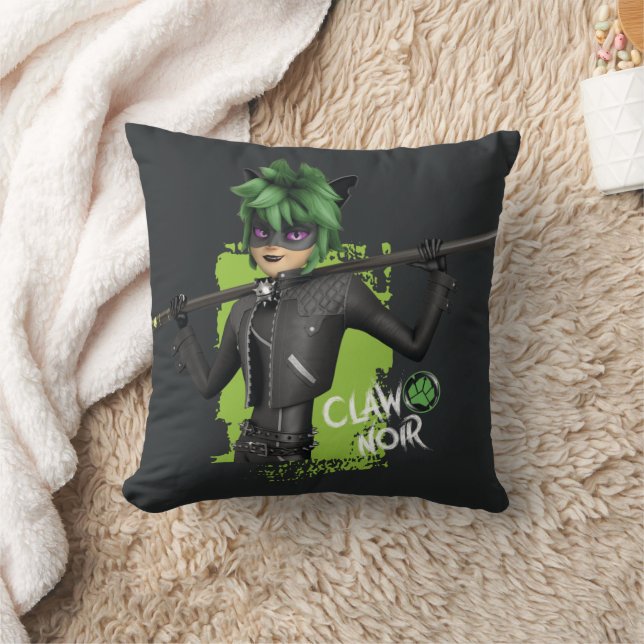Miraculous Re-verse Claw Noir Character Graphic Throw Pillow (Blanket)