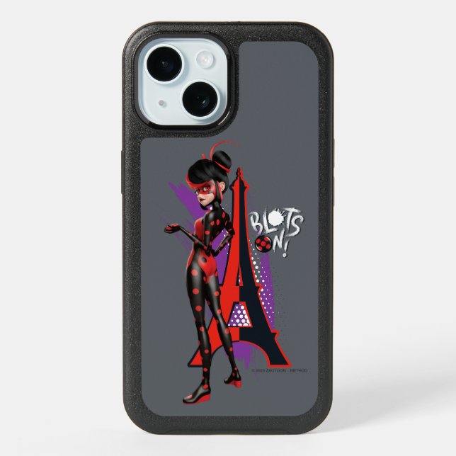 Miraculous Re-verse Shadybug Blots On! iPhone 15 Case (Back)