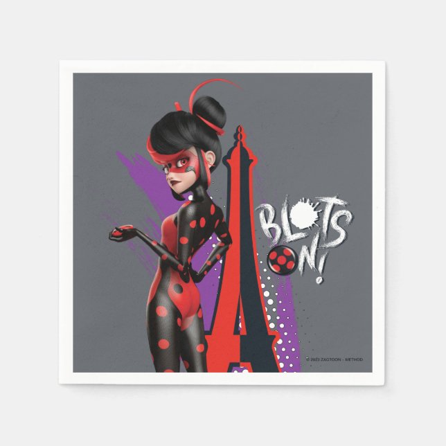 Miraculous Re-verse Shadybug Blots On! Napkins (Front)