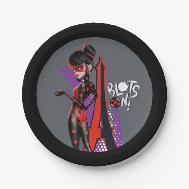 Miraculous Re-verse Shadybug Blots On! Paper Plates (Front)