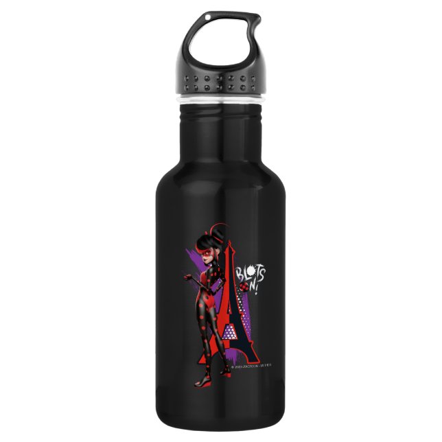 Miraculous Re-verse Shadybug Blots On! Stainless Steel Water Bottle (Front)